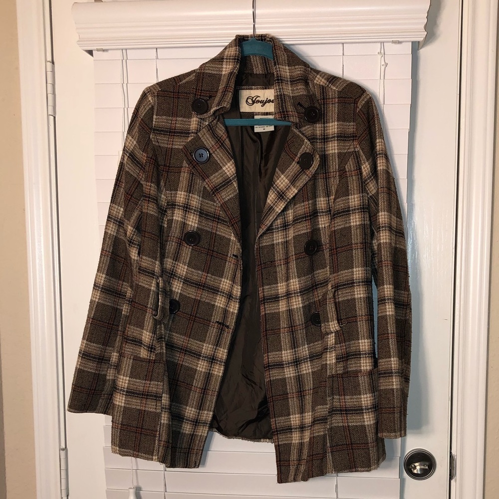 Jou Jou Plaid Coat-vintage vibe Browns